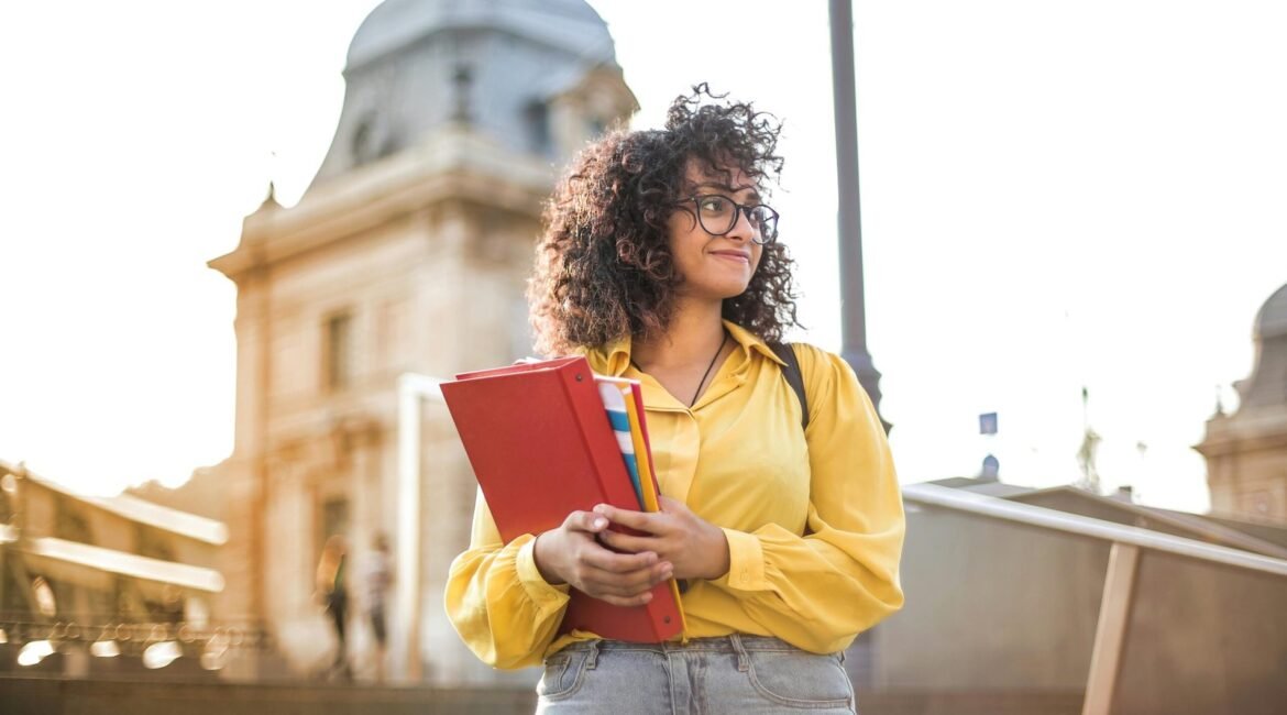 College student standing from of the Synergy University Dubai